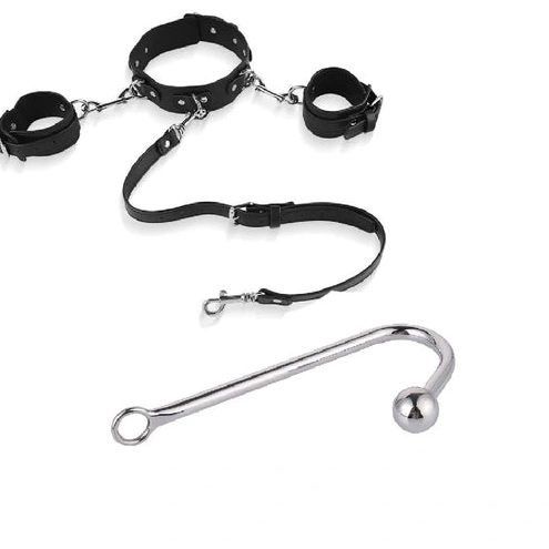 Anal Hooks Collar and 5334 Hook Cuffs with Anal Beaded Elegant 0914